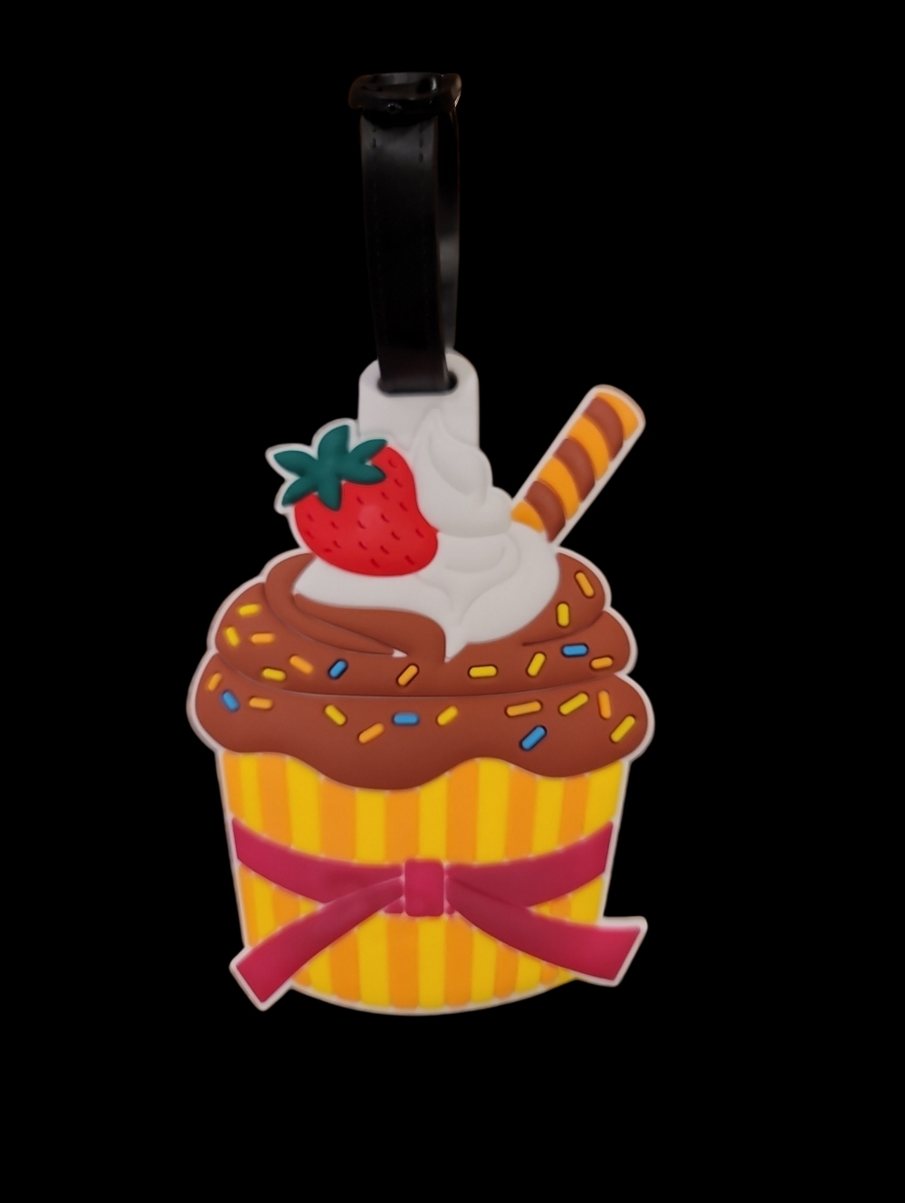 Luggage Tag - Cupcake Yellow, Brown, And Red - Picture 2 of 6